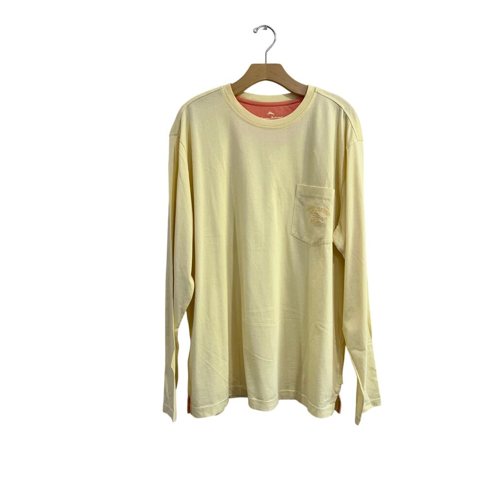 Bali High Tide‎ Sun Bleach Yellow Long Sleeve Cotton Pocket Tee XL NWT